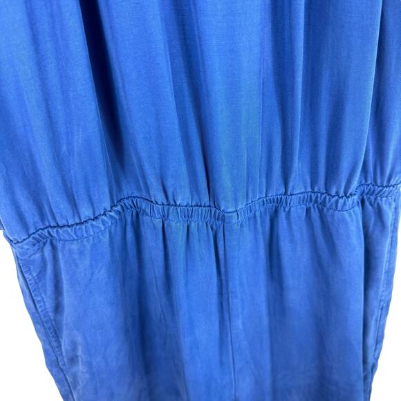 Cloth & Stone Blue Lightweight Halter Sleeveless Lyocell Jumpsuit Pockets Size M - Picture 3 of 9